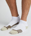 Quarter No Show Tab White/Cement Socks